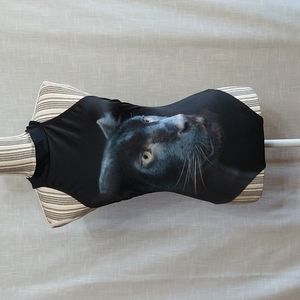 Black Panter Print full swimsuit one piece size large